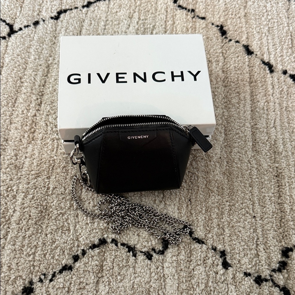 Givenchy Black Pouch with Silver Chain